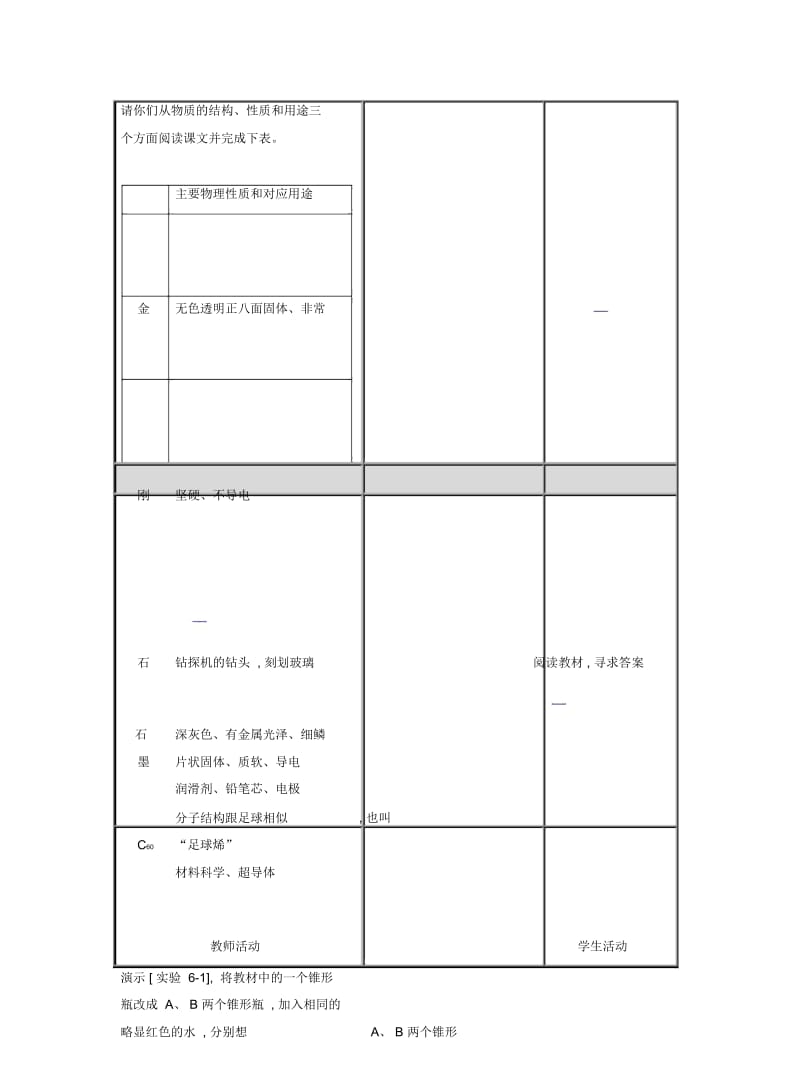 新人教版化学九上课题1《金刚石、石墨和C60》(第1课时)教案.docx_第2页