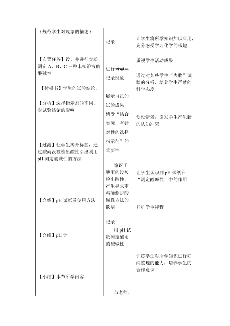 新沪教版九年级化学下册《七章 应用广泛的酸、碱、盐第1节 溶液的酸碱性》教案_13.doc_第3页