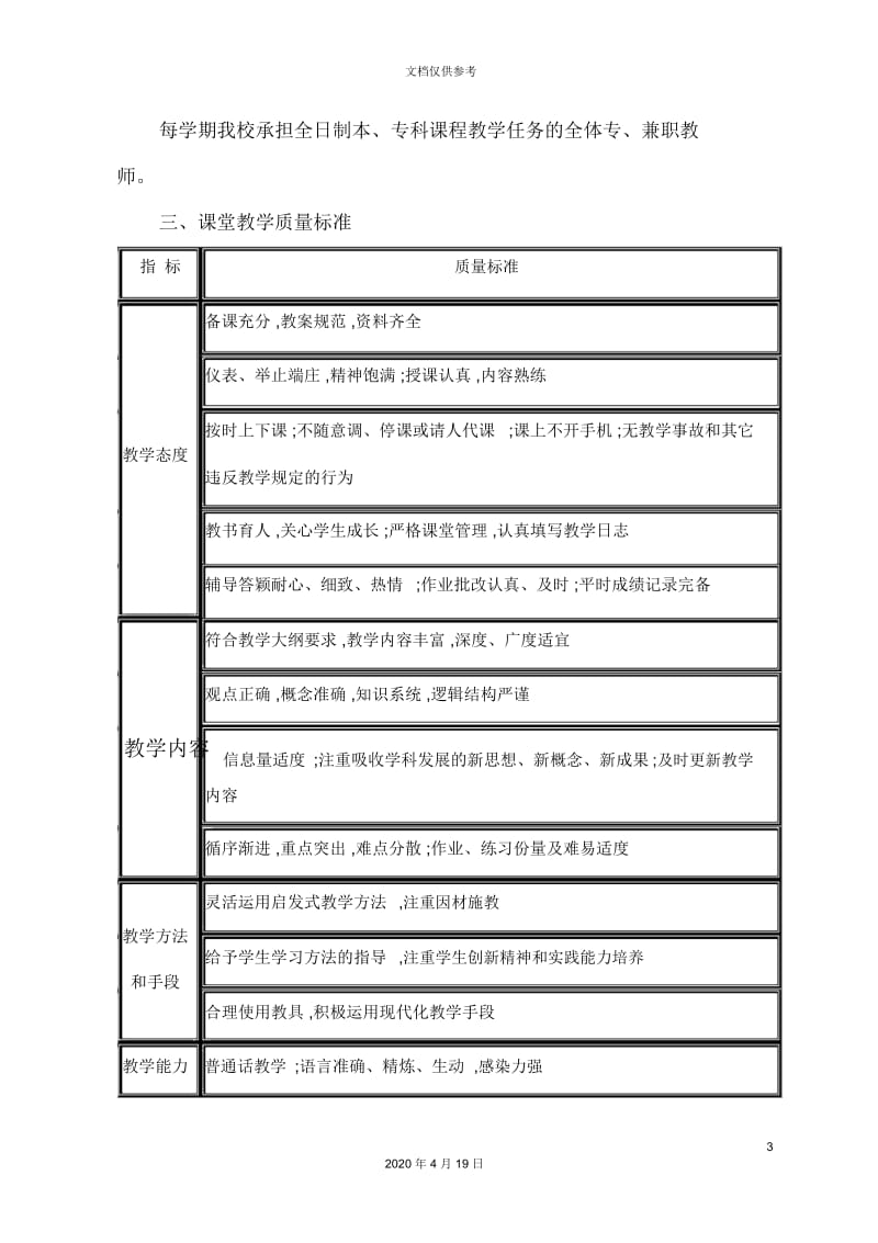 学院课堂教学质量标准及评价方案.docx_第3页