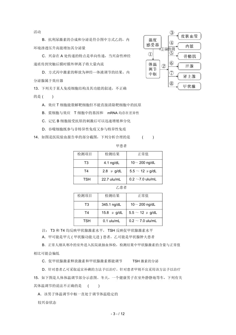 山东省东明县一中2018_2019学年高二生物上学期第一次月考试题.docx_第3页