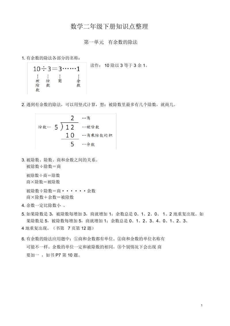 苏教版数学二年级下册知识点整理.docx_第1页