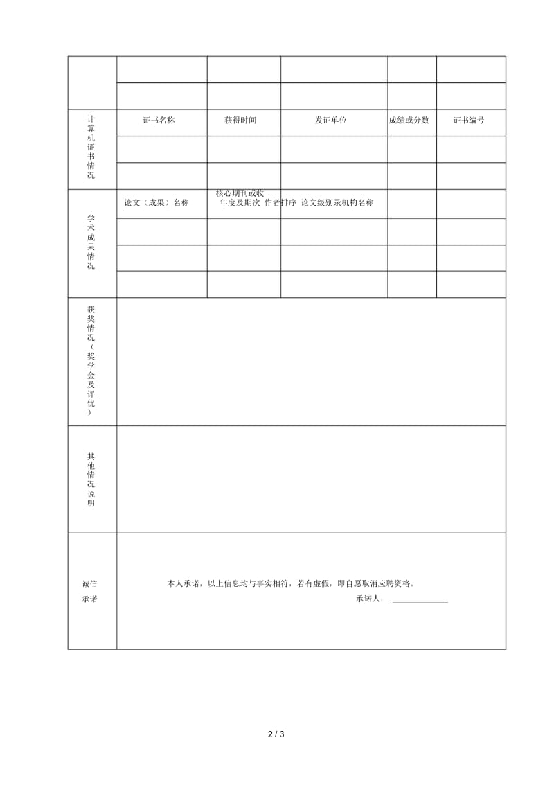 江苏省电力公司招聘高校毕业生应聘登记表.docx_第2页