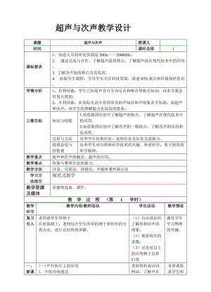 新沪科版八年级物理全一册《三章 声的世界第三节 超声与次声》教案_2.doc