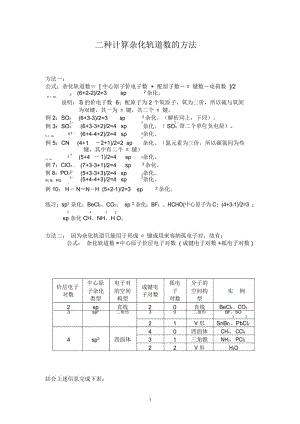 杂化轨道计算解读.docx