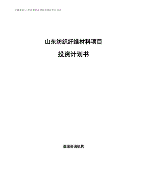 山东纺织纤维材料项目投资计划书.docx