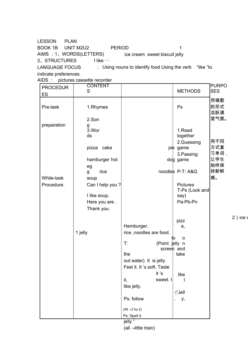 牛津上海版一下《Unit2FoodIlike》教案.docx_第2页