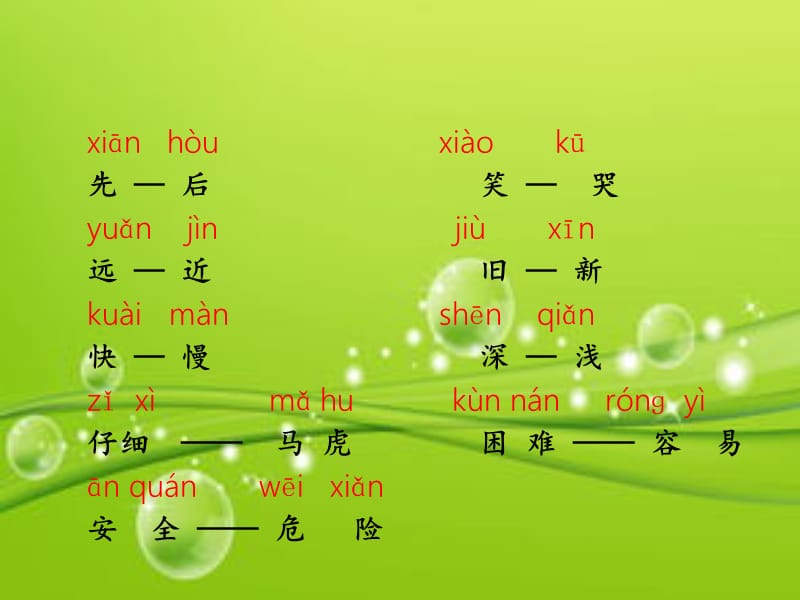 西南师大版一年级语文下册《字二 第四单元反义词歌》课件_6.ppt_第2页