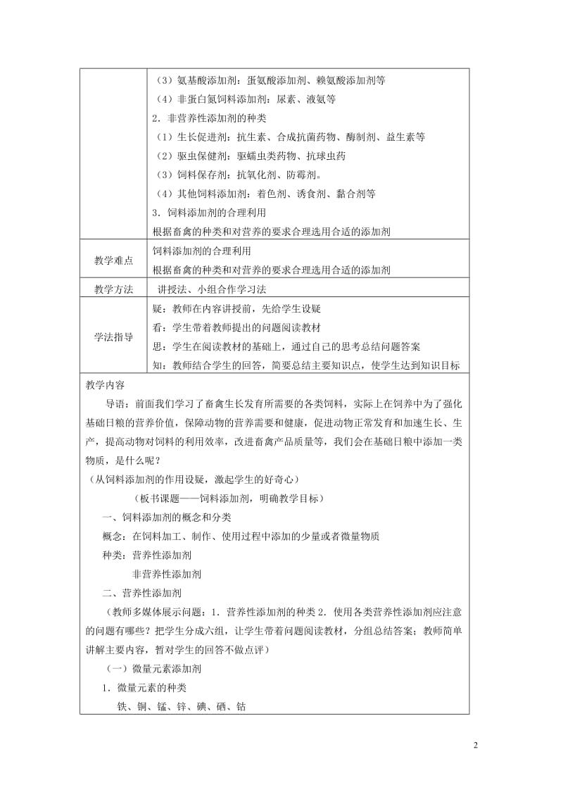 畜禽营养与饲料教案——2.8饲料添加剂.doc_第2页