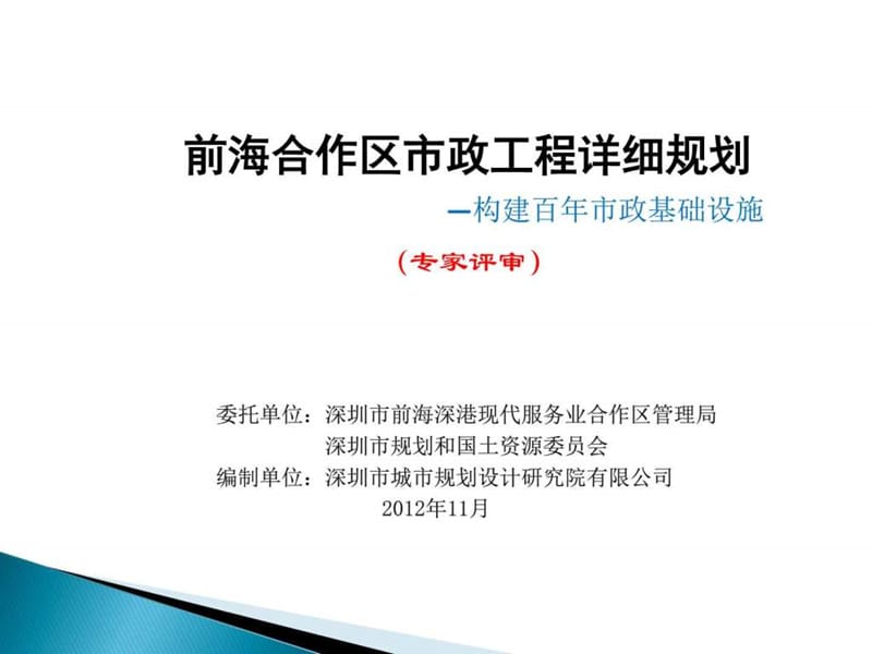 前海市政工程详细规划专家评审课件.ppt_第1页