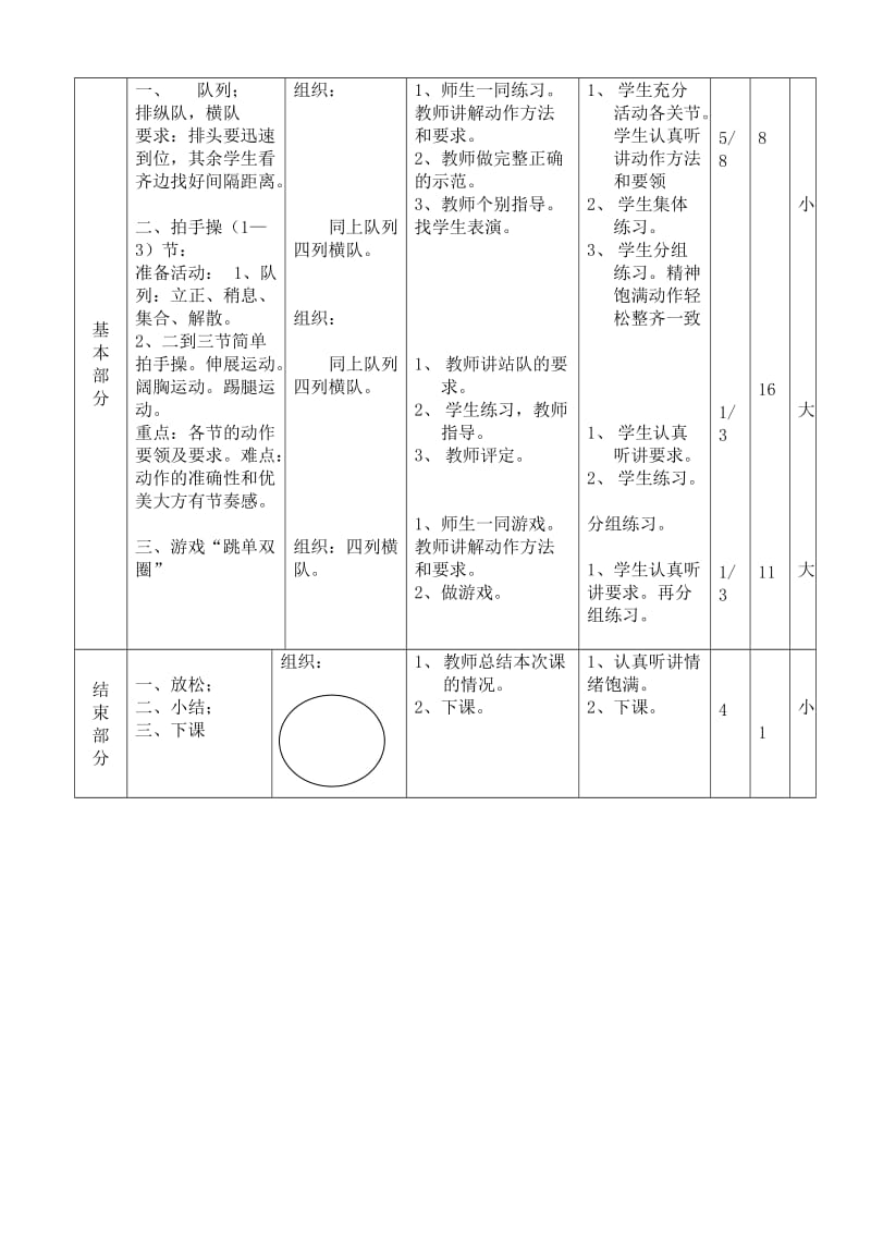 新人教版一至二年级体育《体操球类活动2．基本体操3.拍手操第一～三节》公开课教案_13.docx_第3页