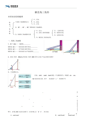 解直角三角形知识点及典型例题.docx