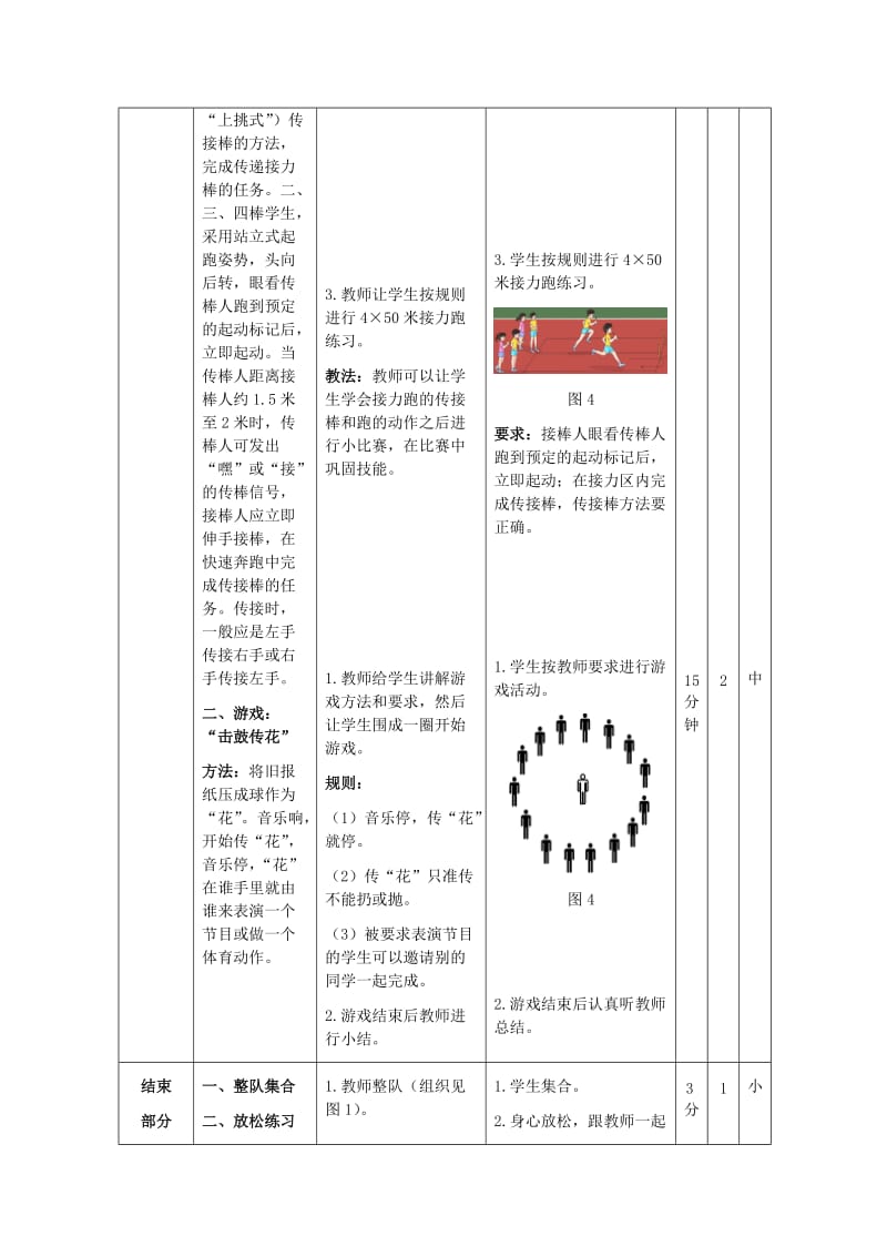 新人教版五至六年级体育下册《基本身体活动1.跑8.4×50米接力跑练习与比赛》公开课教案_21.doc_第3页