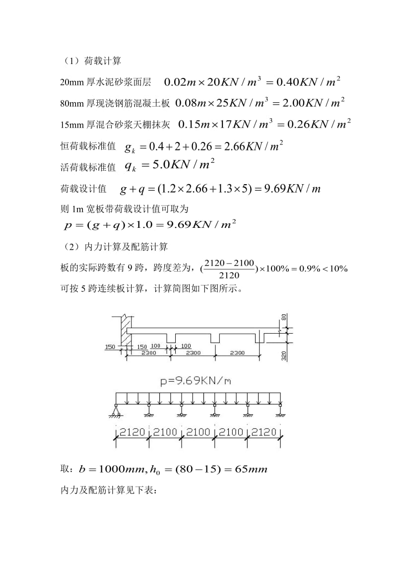 混凝土课程设计现浇单向板肋梁楼盖设计.doc_第3页