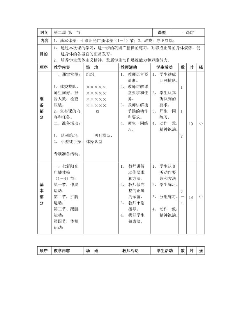 新人教版三至四年级体育下册《二、基本体操1.基本部位操1.基本部位操第一~四节》公开课教案_16.docx_第1页