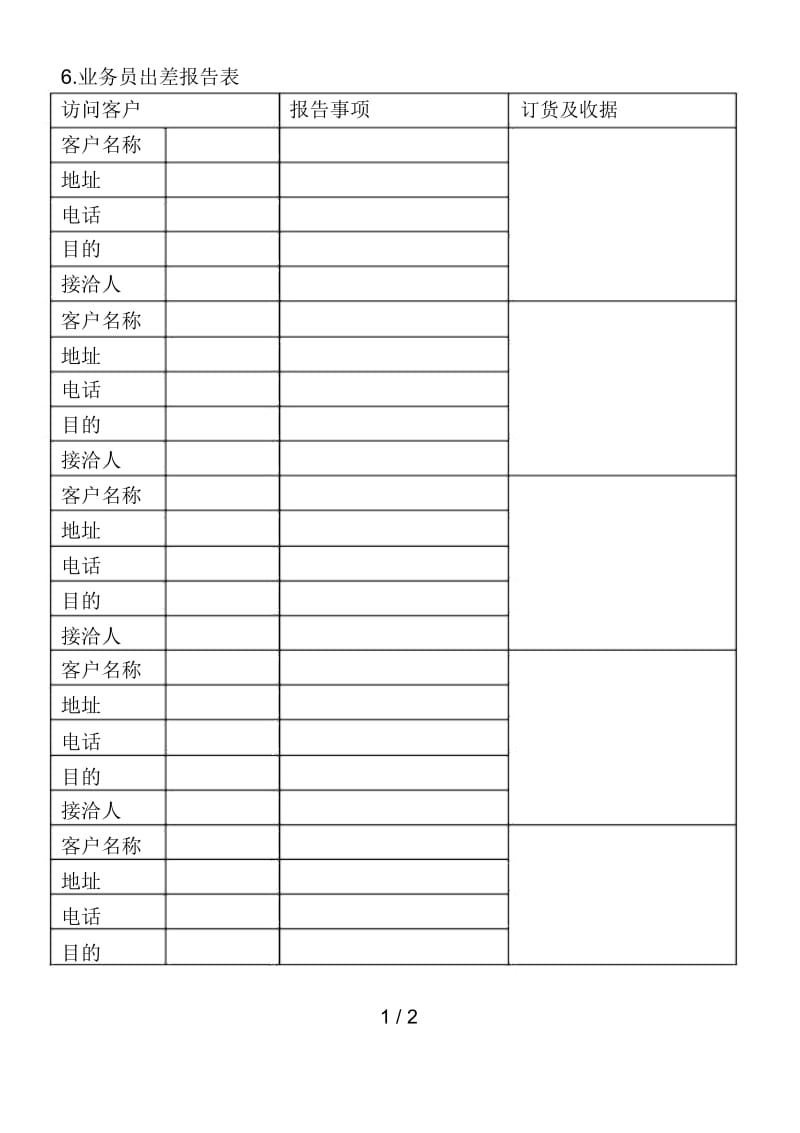 6业务员出差报告表.docx_第1页