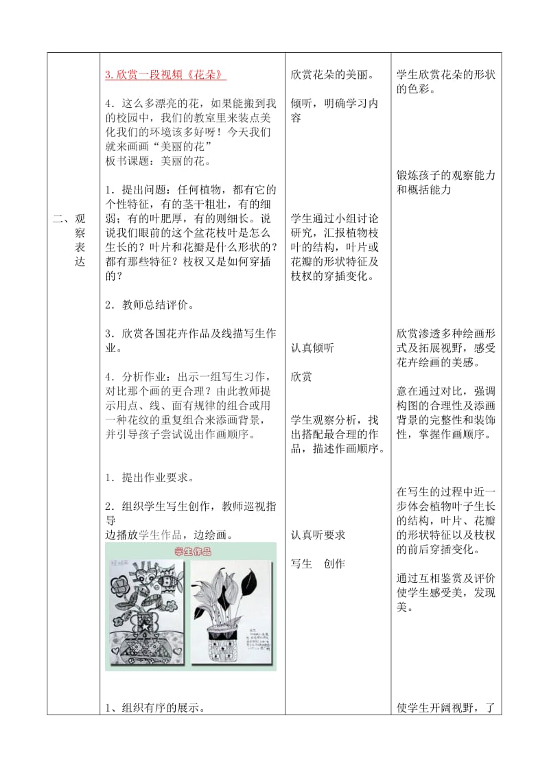 人教版小学美术三年级上册《美丽的花》教学设计.doc_第2页