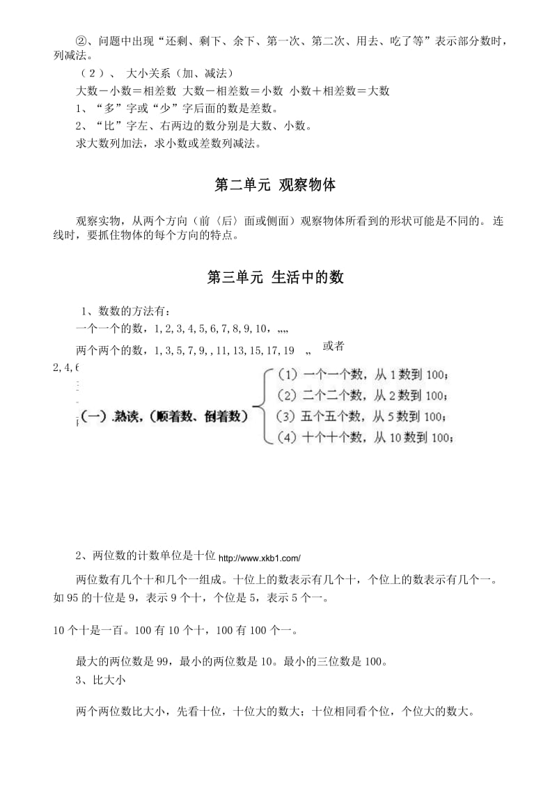 2017年最新北师大版一年级数学下册知识点归纳总结 期末重点知识要点复习.docx_第3页