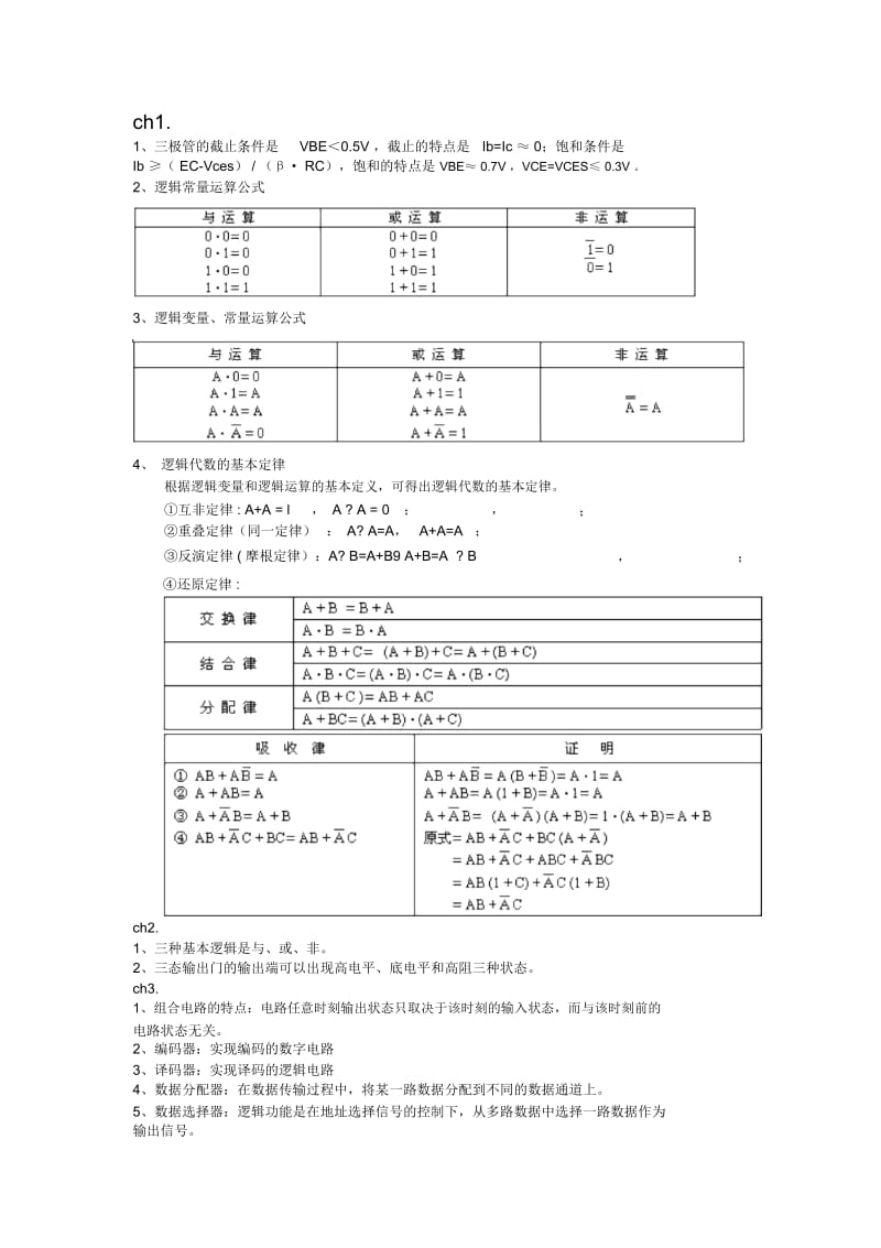 数字逻辑知识点总结.docx_第1页