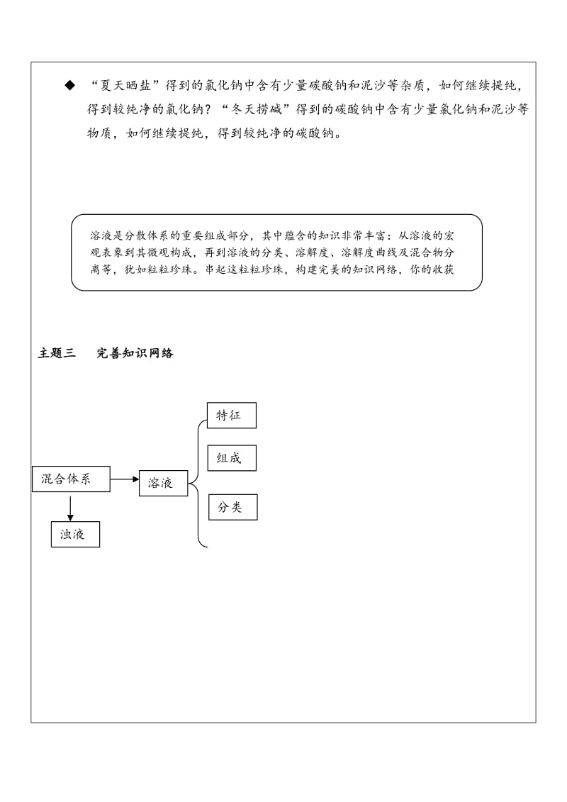 中考化学专题复习《溶液及溶解度》学案.doc_第3页