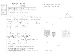 七年级下册北师大数学3月月考.docx