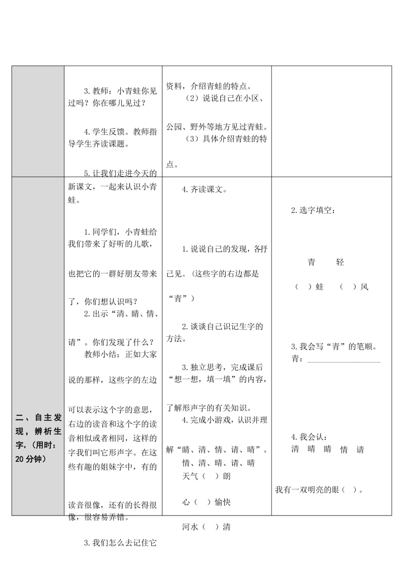 最新部编版一年级语文下册教案(精品)3 小青蛙.docx_第3页