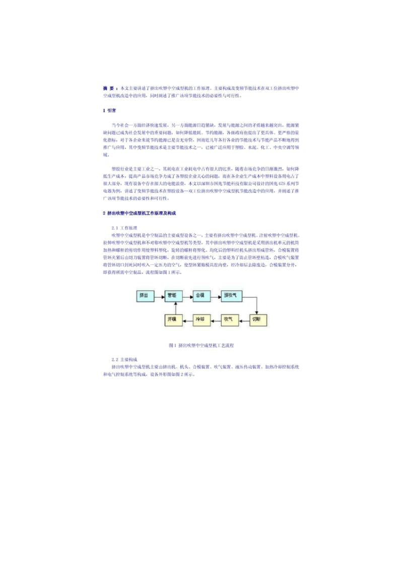 节能技术应用挤出吹塑中空成型机的工作原理.doc_第1页