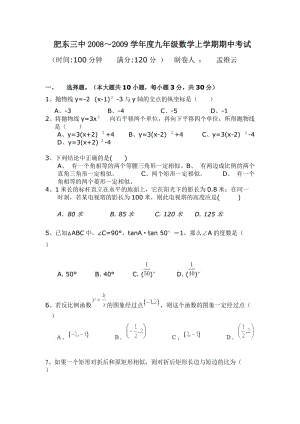 自制九年级上期中试卷.doc