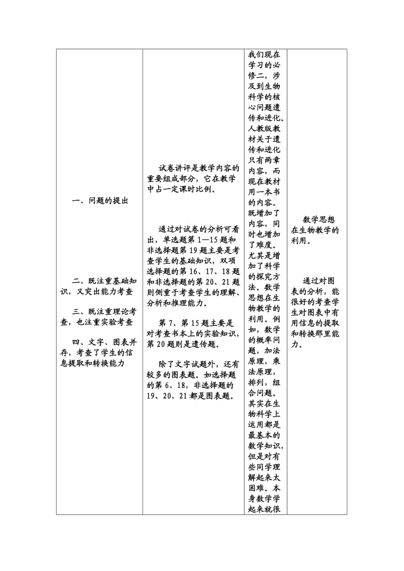 高二月考生物试卷分析.doc_第2页