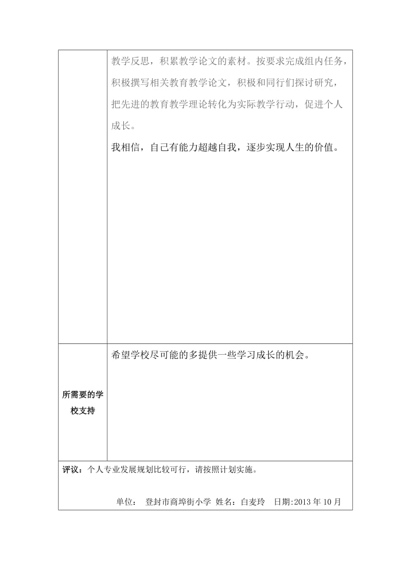 王晓霞个人专业发展规划模板.doc_第3页