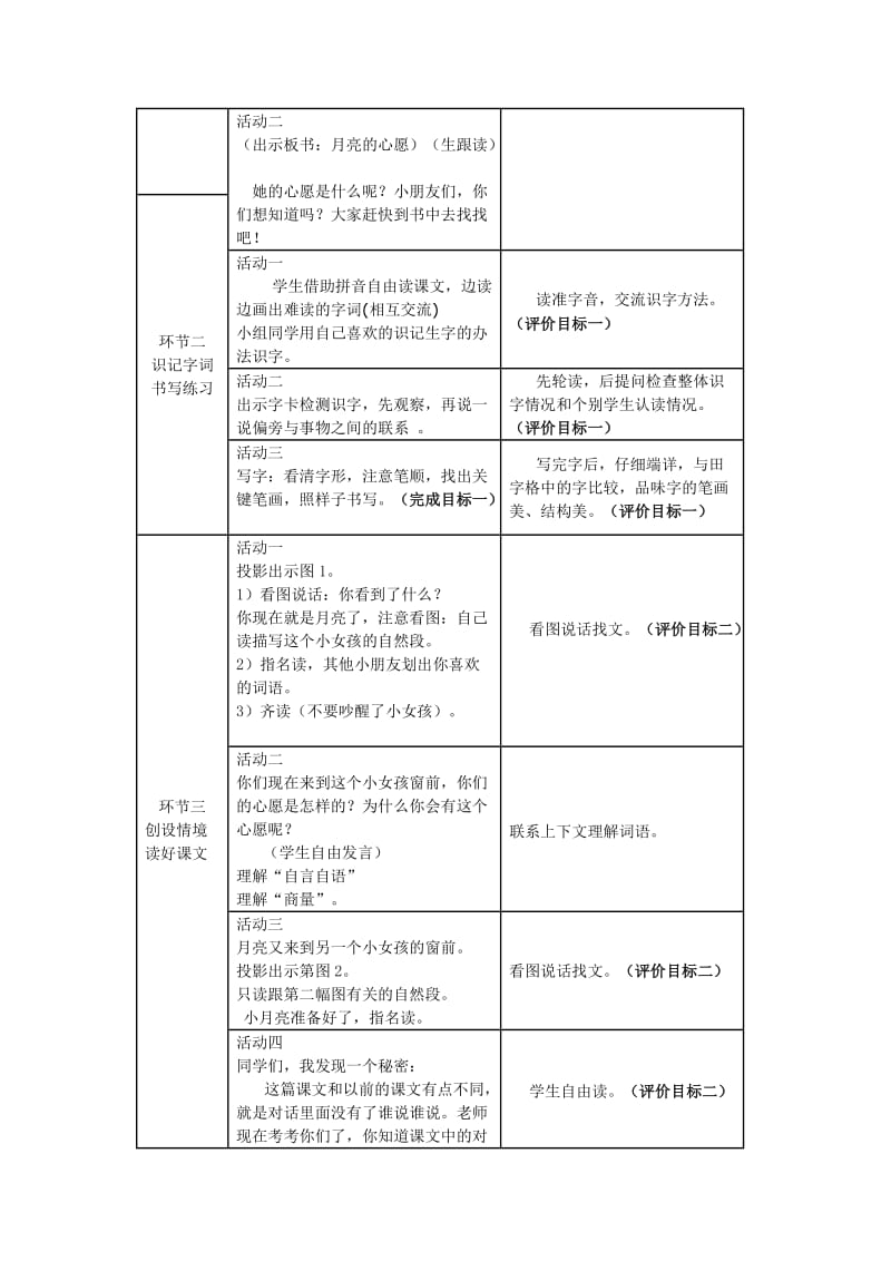 一年级下 月亮的心愿 教案 基于标准教学设计.doc_第2页