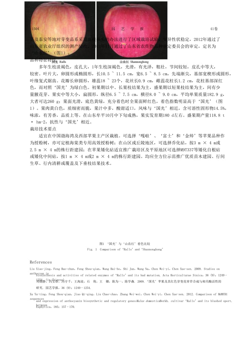晚熟苹果新品种山农红.doc_第2页