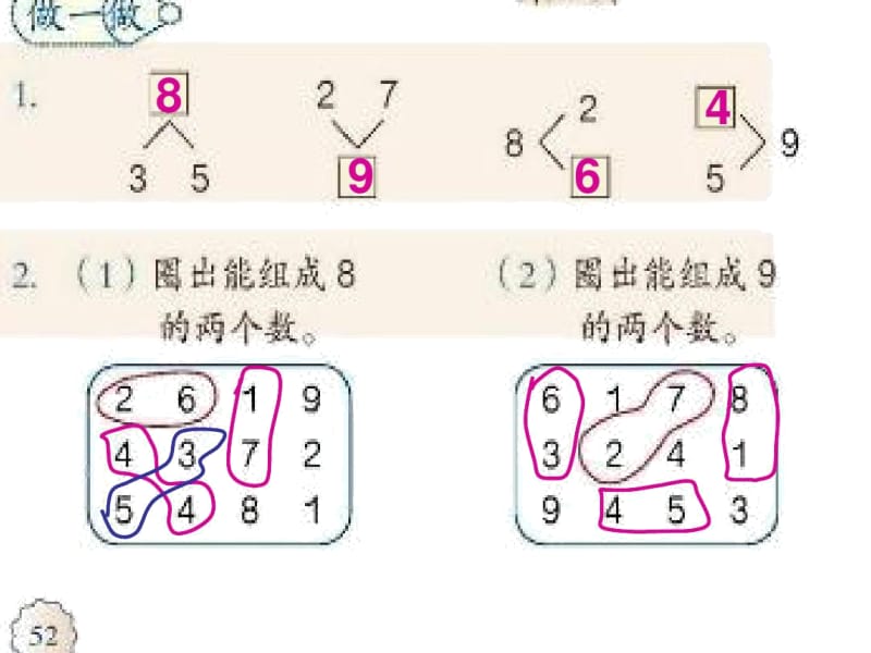 人教版一年级上册数学教学课件：8和9的组成及加减法.docx_第3页