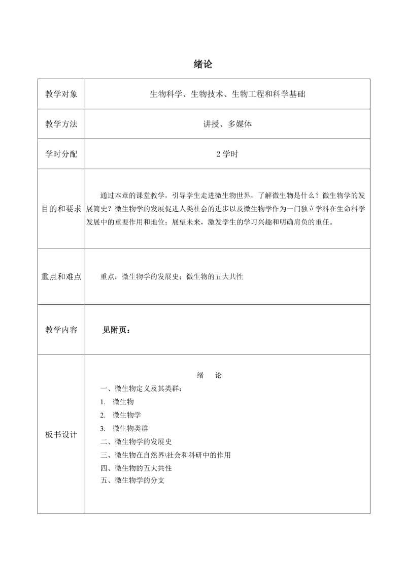 绪论 教案 微生物学教程周德庆.doc_第1页