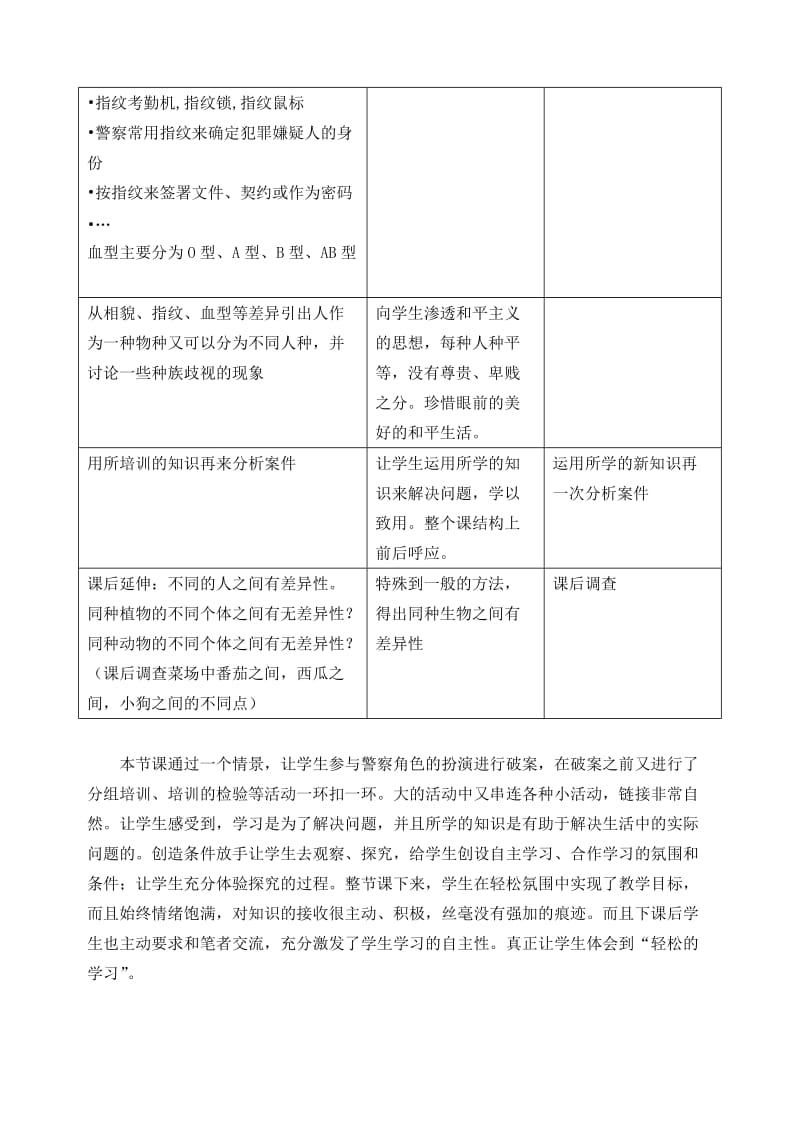 华师大版七年级上册科学“同种生物的差异性”教学设计.doc_第3页