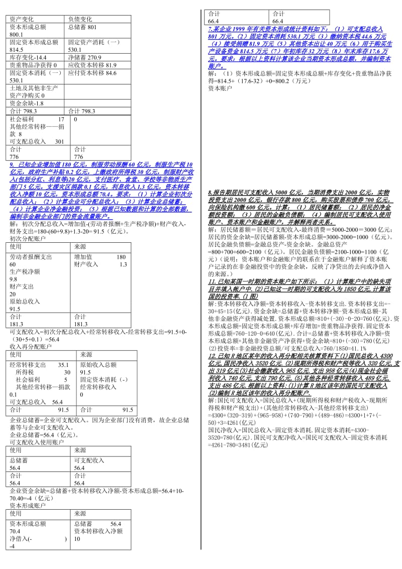 电大 国民经济核算 期末总复习资料 总计算 小抄版 共2页 可直接打印【精品资料】.doc_第2页