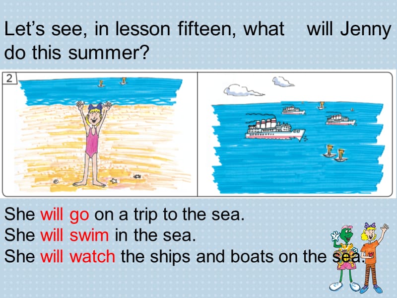 新冀教版六年级英语下册《Unit 3 What Will You Do This Summer.Lesson 16 Li Ming.s Summer Holiday》23.ppt_第1页