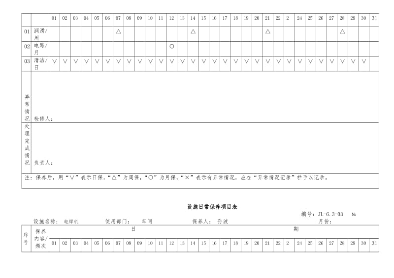 设施日常保养项目表.doc_第3页