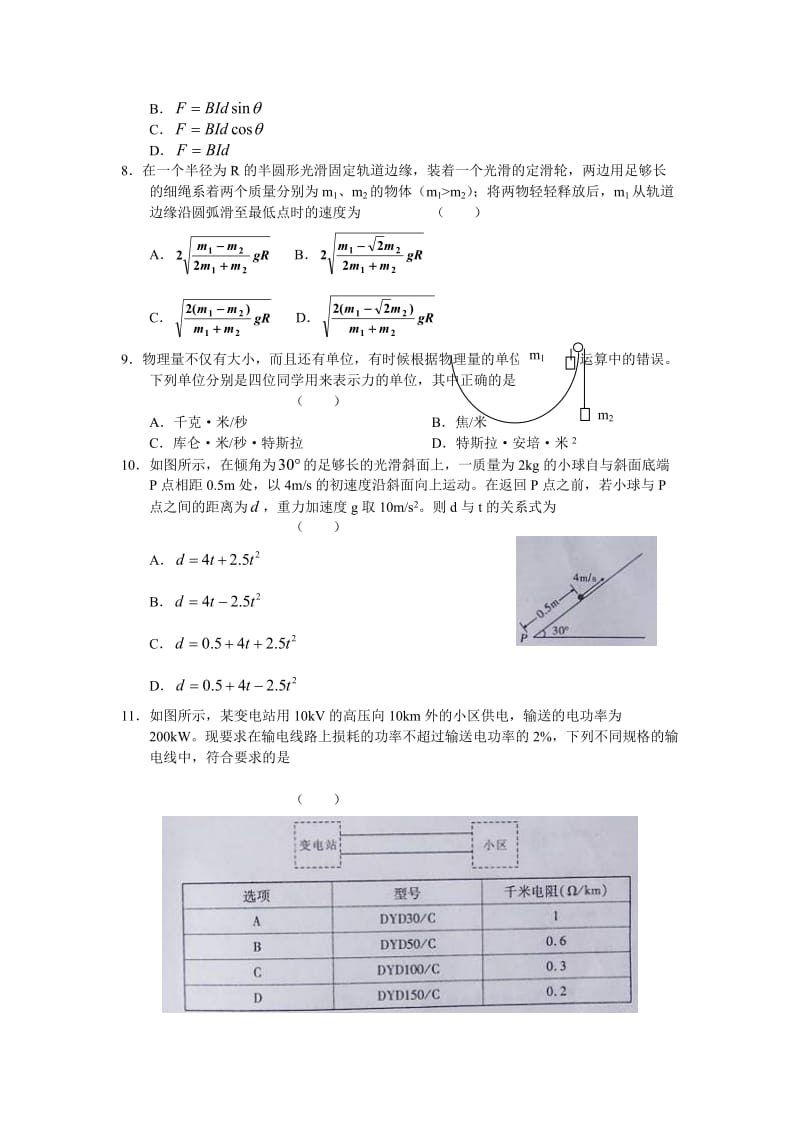 湖北省监利一中补习部高三下学期迎2检考试训练题(一)物理.doc_第2页