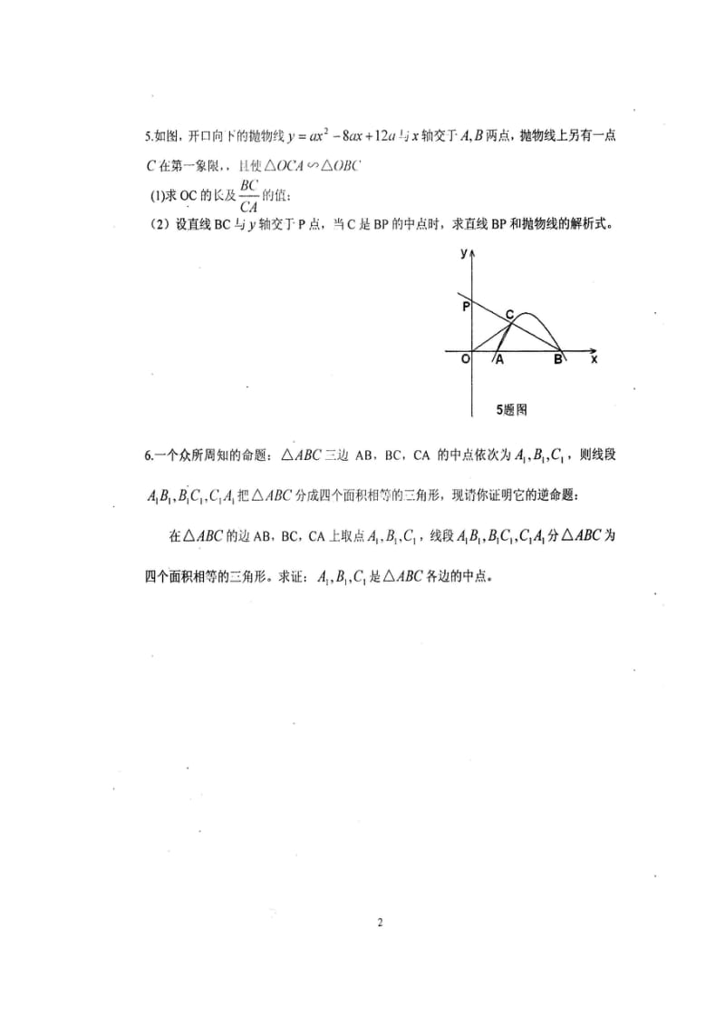 09年是石家庄二中分班考试试题及答案(二试).doc_第2页