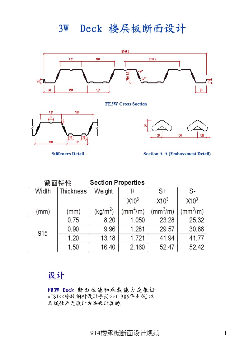 914楼承板断面设计规范课件.ppt_第1页