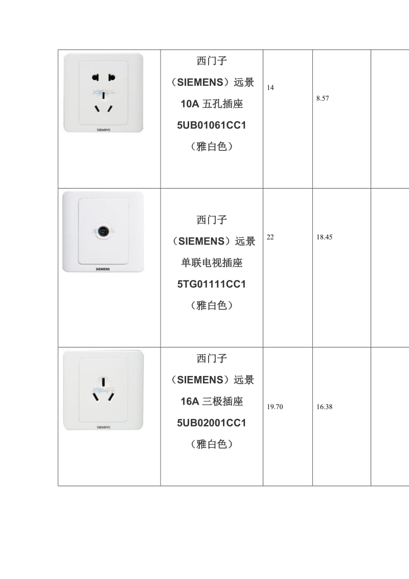 西门子远景系列开关(京东商城参考价).doc_第2页