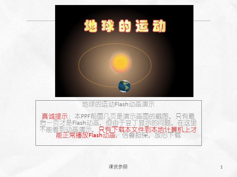 地球的运动Flash动画演示【谷风课资】.ppt_第1页