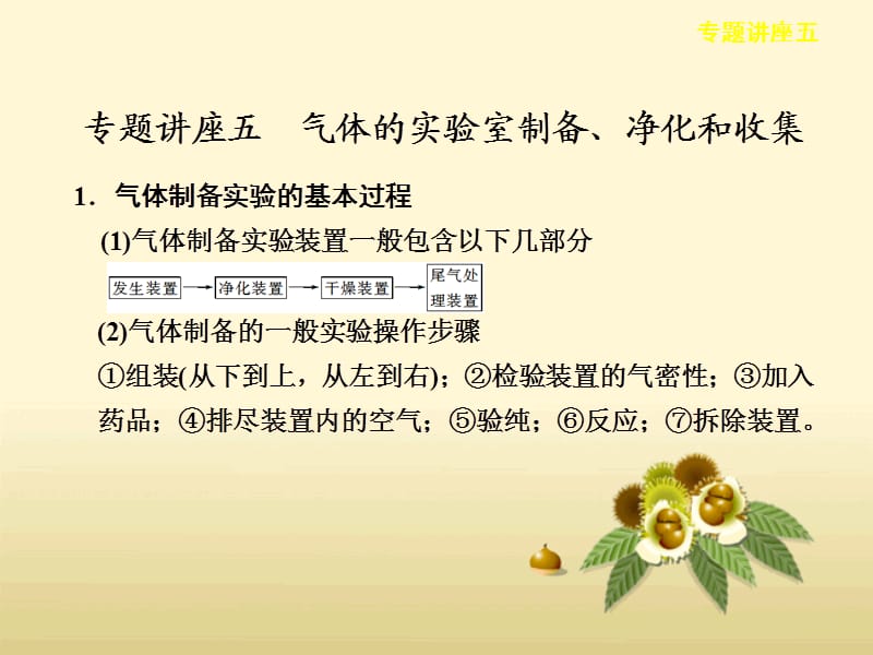 11.3专题讲座五 气体的实验室制备、净化和收集.ppt_第1页