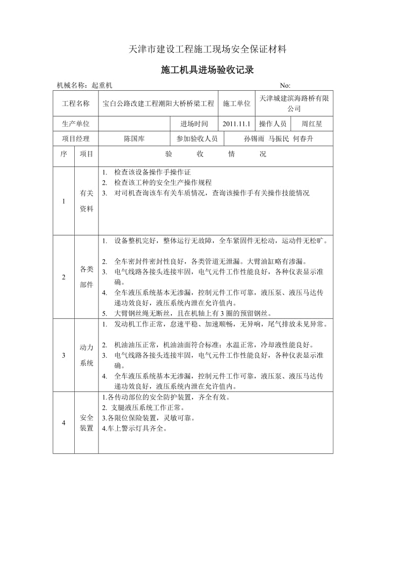 施工机具进场验收记录.doc_第1页