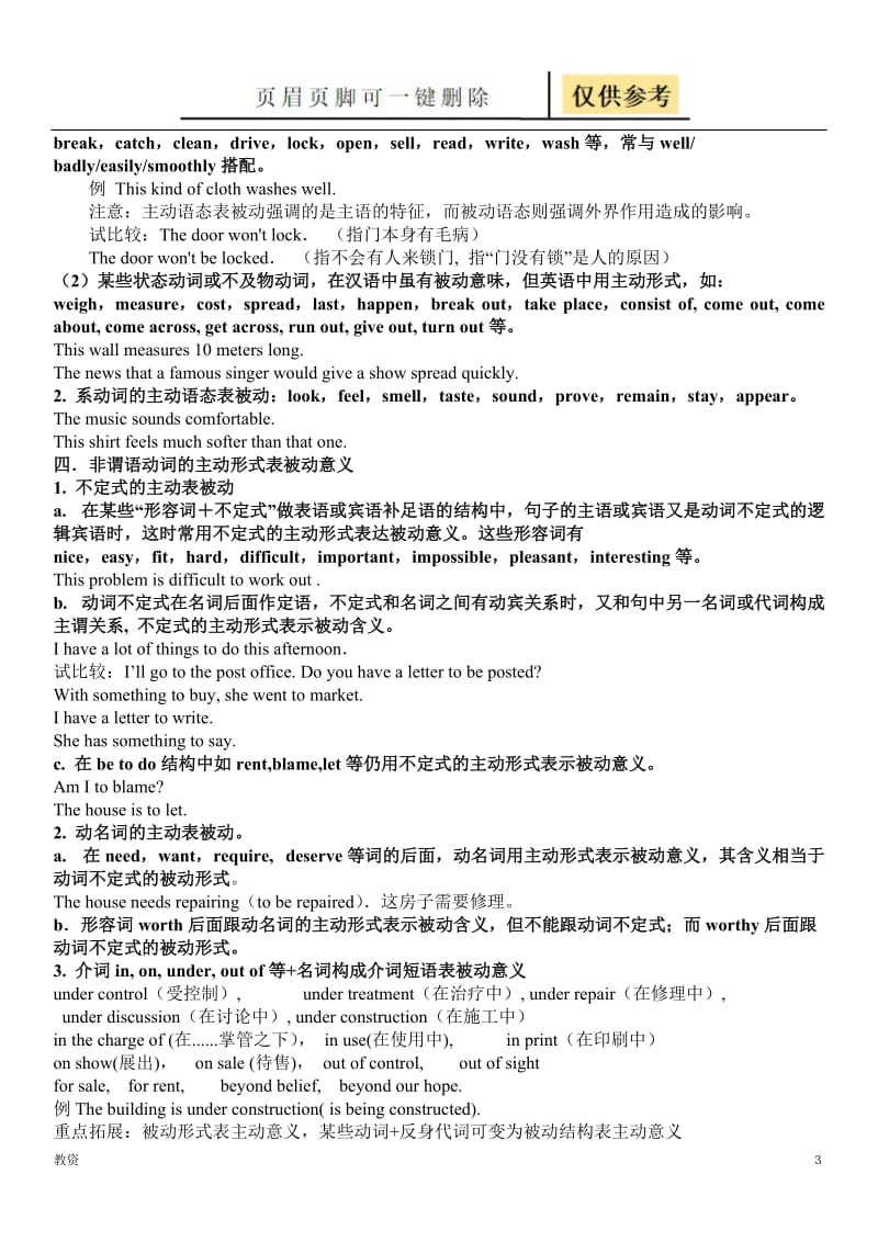 高中英语被动语态讲解与练习[教学专题].doc_第3页