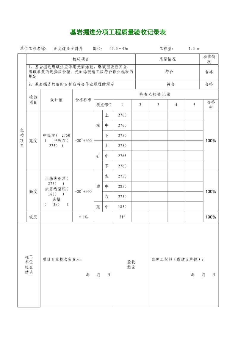 基岩掘进工程质量验收表格.doc_第3页