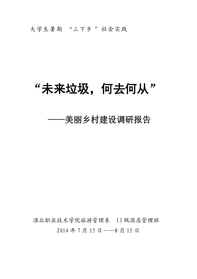 大学生三下乡活动美丽乡村建设调研报告实践报告.doc_第1页