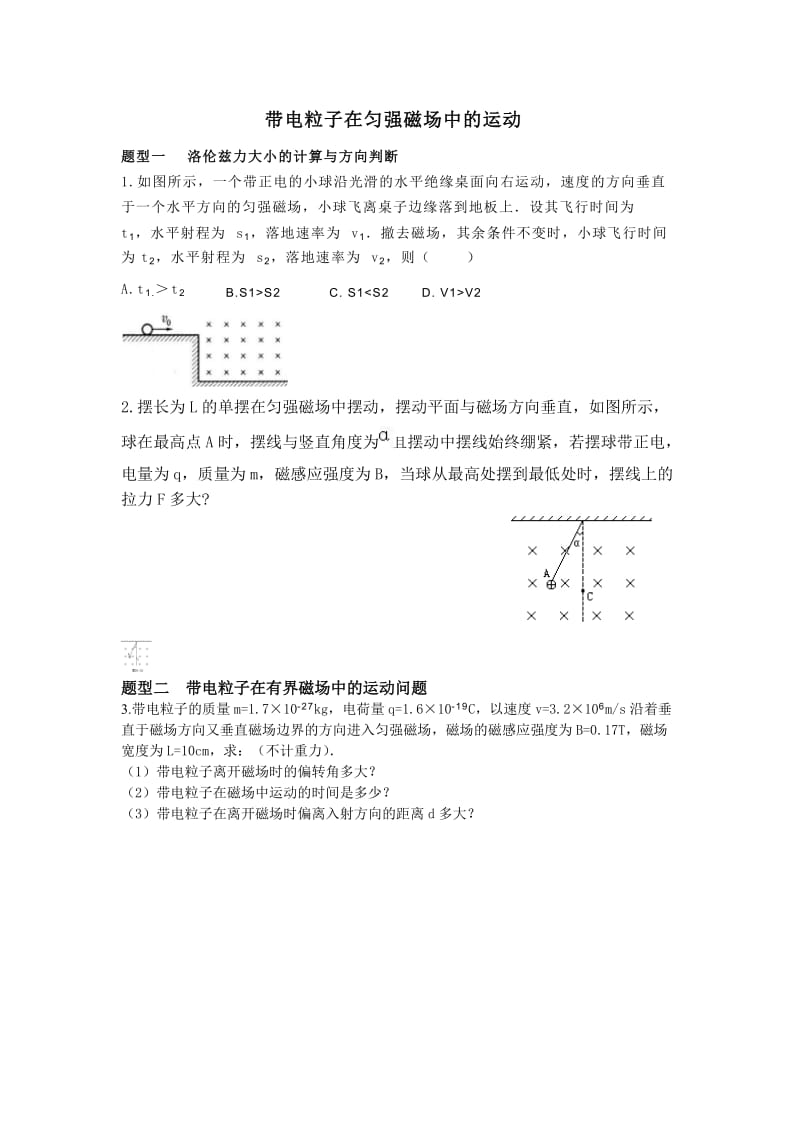 带电粒子在匀强磁场中的运动典型例题精解.doc_第1页