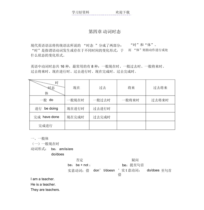 动词时态-教师版.docx_第1页