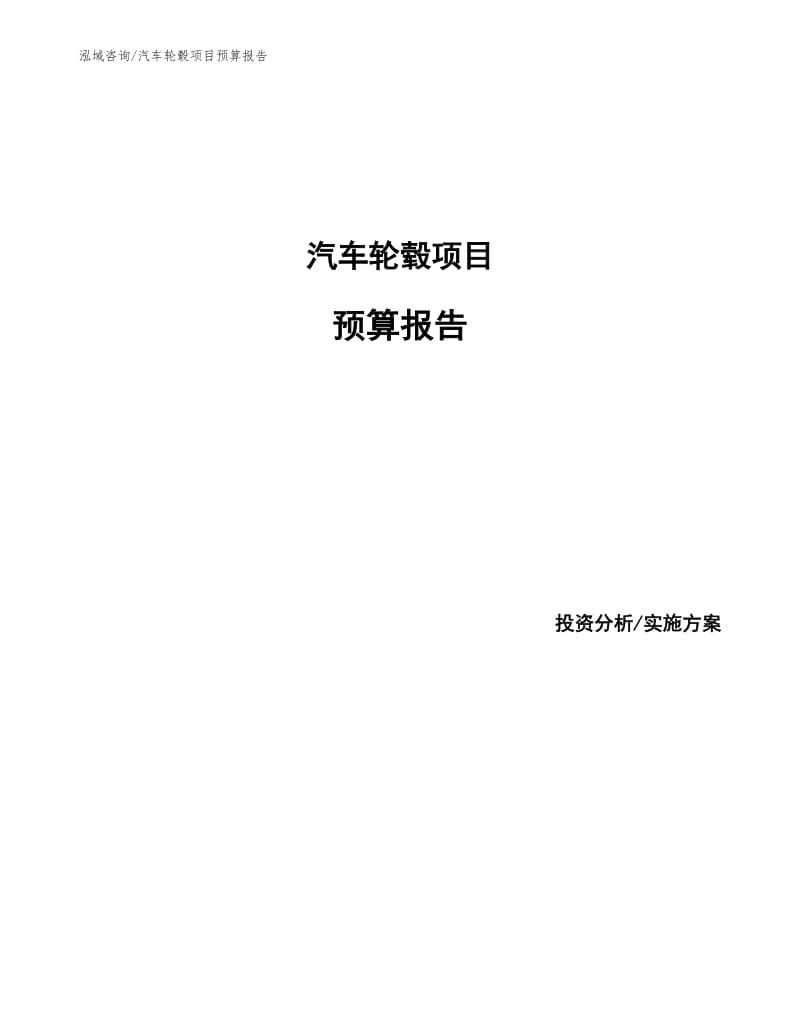 汽车轮毂项目预算报告.docx_第1页